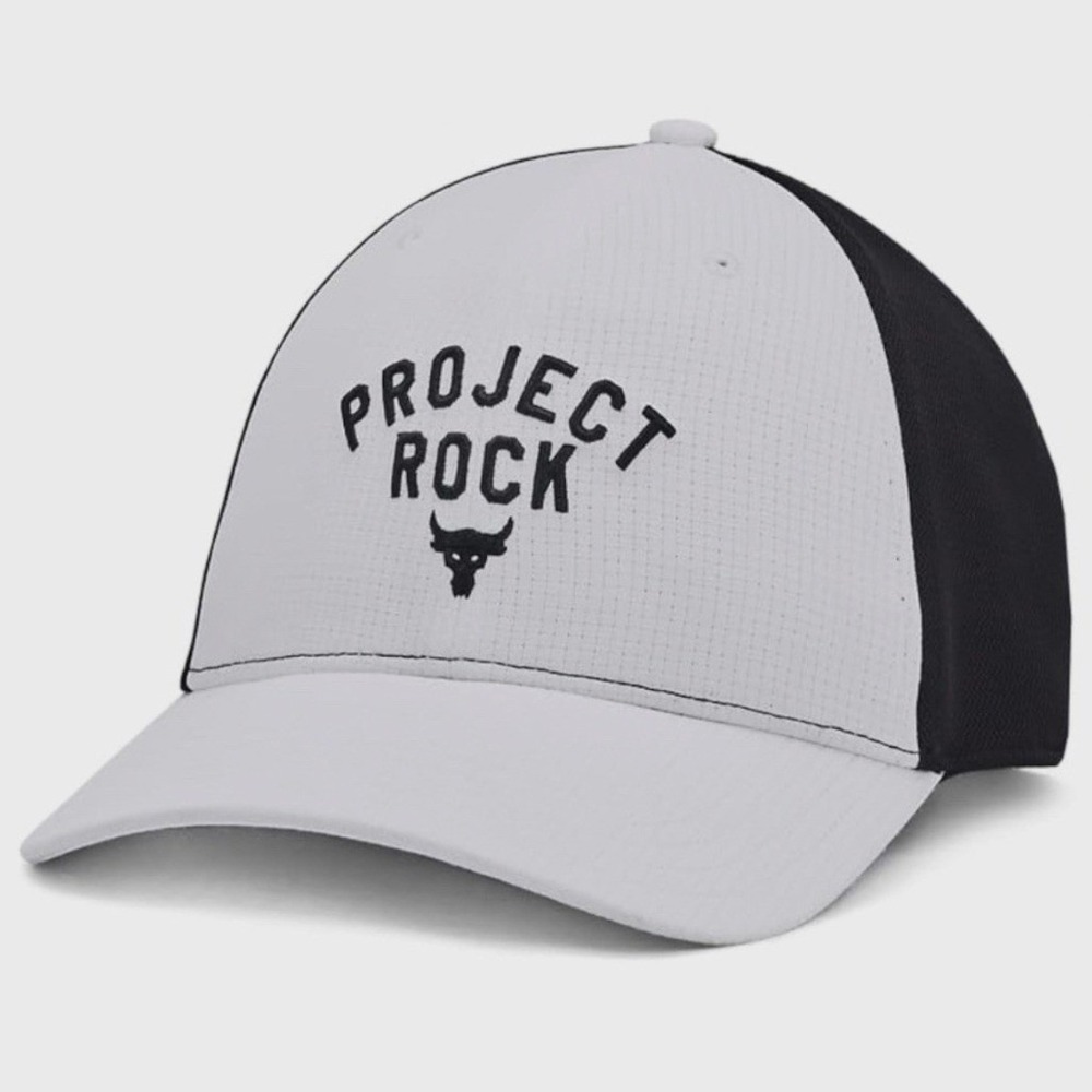 Under Armour Project Rock Hat Cap Black Gray Mesh‎ Snapback Baseball A3